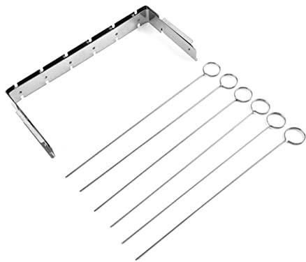 Sosoport tragbarer Grill Grillspieße Grillzubehör Spieß-Sticks Stand flache Spieße Grillständer Campinggrill schaschlikspieße Grillrost aus Edelstahl Grill für Camping Feld Grillwerkzeug
