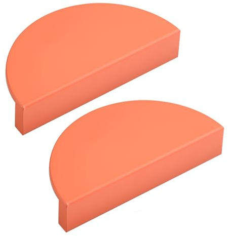 ZYFH8992 2 Stück Schrankgriffe Kinderzimmer Halbmond Profilgriff Aluminiumlegierung Möbelgriff Buntes Halbrund SchubladenKnöpfe Mehrfarbig,Türgriff Zugknöpfe für Kleiderschrank (Orange,74mm)