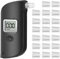 AiQInu Etilometro Portatile Certificato, Alcol Test Professionale con Display LCD Digitale, Incluir 20 Boccagli, Sensore Semiconduttore, per Uso Domestico e Professionale - Nero