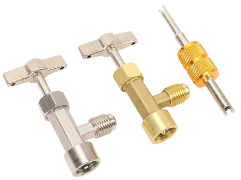 Jauarta R134A-Dosenhahn, Robinet d'auto-étanchéité pour bouteilles de réfrigérant avec outil pour retirer le noyau de la valve pour climatisation automobile