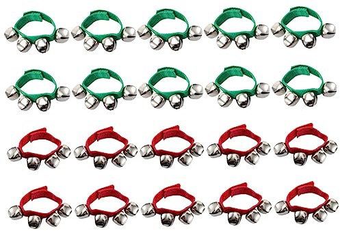 UPKOCH 20stücke Handgelenk-glocken Armbänder Kreative Tanzmusikinstrumente Für Farbvarianten Einstellbare Partyzubehör Und Rhythmusinstrumente
