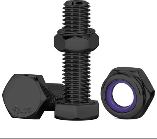 Drenky M10 x 30mm Sechskantschrauben Schwarz, Maschinenschrauben 10 Stück Edelstahl A2 V2A Sechskantkopfschrauben Edelstahlschrauben DIN933 Norm Bolzen für Maschinenmontage