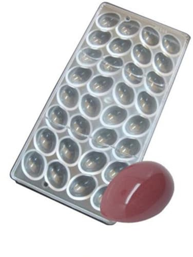 Ovale Schokoladenform mit 32 Mulden, 3D-Mini-Ei, transparent, Polycarbonat, Schokoladenformen, DIY, handgefertigte Schokoladenherstellung, Backformen, Backform, Backwerkzeug, glatt