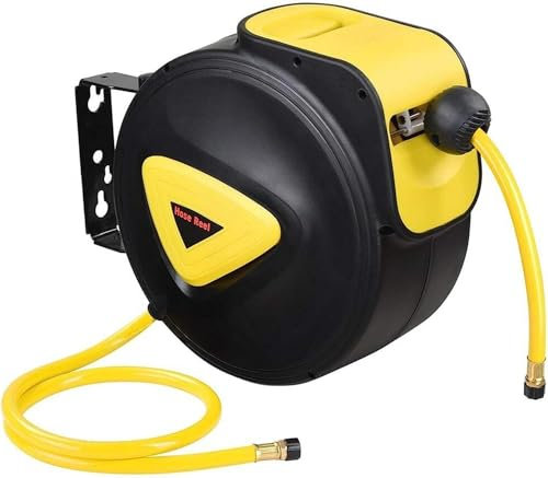 CROWNSHOP Air Hose Reel 10M, Heavy Duty 3/8 Retractable Air Line | Max 300 PSI for Air Tools, Garage, Worksho