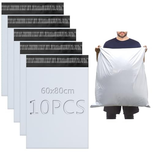 XRXYMQ 10 Pièces Colis Vinted 60x80 cm Emballage Enveloppe Plastique Expedition Pochette Envoie Colis Vinted Sac Envoie pour Textiles et Boîtes à Chaussures