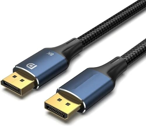 Watio Wave Cable displayport - cable trenzado 1.4 de 3 m, compatible con 8K, con terminaciones DP/M a DP/M, ideal para alta definición y transmisión de datos enérgicos.* #*