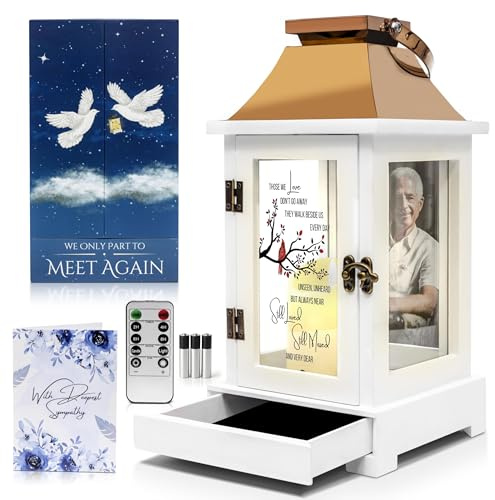 STILLWIND Linterna conmemorativa con cajón para recuerdos, regalos de condolencias por la pérdida de un ser querido, regalos conmemorativos, regalos de duelo, regalos funerarios, regalos de duelo para