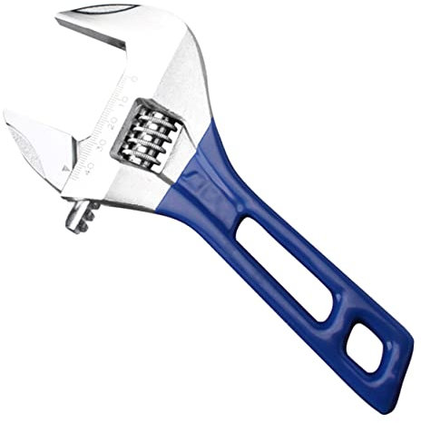 SHINEOFI Llave Inglesa de Acero Azul de Mango Corto Ajustable