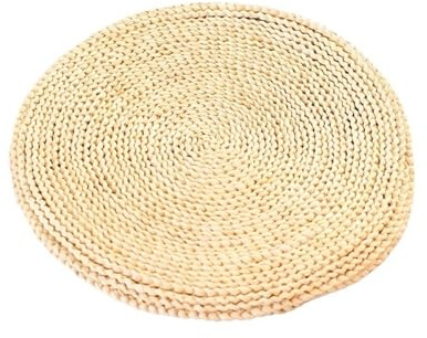AMENGJ Cojín de Paja Tejida Futón, tapete de Hierba, cojín de Tatami Redondo for el Suelo, cojín portátil for Uso doméstico, tapete de meditación(Color 4,45cm)