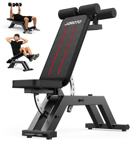 JOROTO MD70 Panca palestra Regolabile, Panca Pesi Multifunzione con Carico Massimo 400KG/880LBS, Schienale 8 Posizioni e Seduta 5 Posizioni Regolabile, Panca Addominali per Allenamento Completo