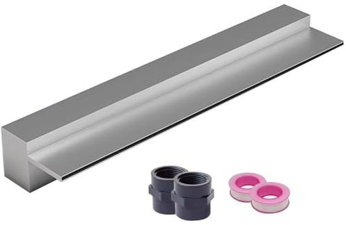 Fontana per Piscina Sfioratore a Cascata per laghetto Scatola in Acciaio Inox, Giardino/Patio/Cortile Decorazione con Flusso d'Acqua Kit Fontana per Piscina, Incassato a Parete Scarico a Cascata(SIL