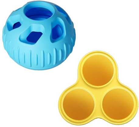 LLINthy Hundeleck Food Spielzeug Einfrieren Füllbare Behandlungsball Training Spielzeug Für Kleine Bis Große Hund Silikon Kauen Für Zähneputzzahnreinigung Mit Löcher Löcher
