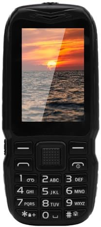 Fockety Vänd Mobiltelefon för Seniorer, 2.6in HD -skärm 0,13MP Röd Flip -telefon med Sidanyckellampan, Dual Sim Dual Standby 2G Mobiltelefon för Julklapp (Svart)