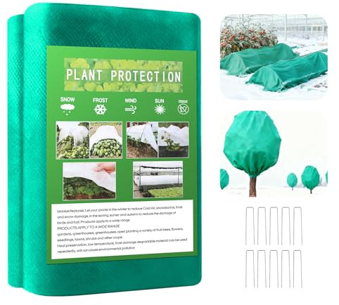 TIHOOK 3x10M Groß Wintervlies, 35 g/m² Frostschutz Winterschutz Gartenvlies für Pflanzen, Winterschutzvlies Abdeckvlies Frostschutzvlies für Pflanzen, Abdeckung für Wetterfest Kälte Vögel und Insekten