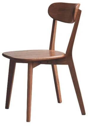 Sillas de comedor de madera de roble macizo, sillas de comedor modernas de mediados de siglo con cojín tapizado, sillas de cocina, comedor, nogal, 4