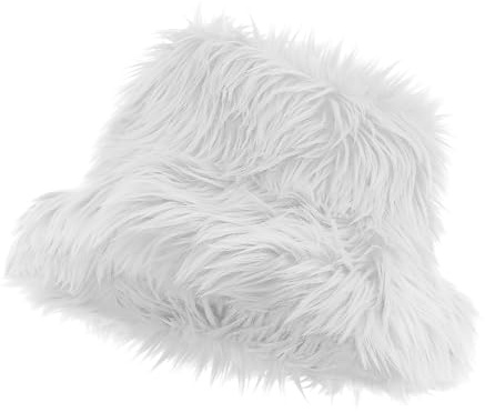 TrendandStylez Plüsch Hut Fischerhut – Flauschiger Fellhut für Damen & Herren, ideales Kostüm Zubehör für Festival, Rave, 90er Party & Fasching, Warme Winter Mütze in vielen Farben