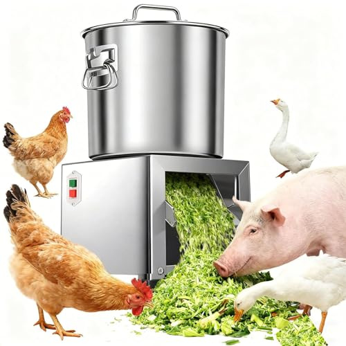 LSBHPPD Trituratore Pollo Foraggio Commerciale 1800 W,Tritatutto Verdure Elettrico 3500 RPM,Processore Mangimi 50-120 kg/H, Include Pala in Legno 220v per Granje E Allevamenti Domestici