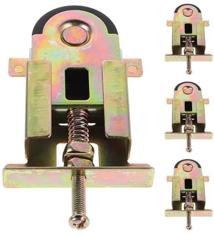Ciieeo 4 Pièces Poulies pour Portes Coulissantes de Placard Roulettes Silencieuses pour Portes Miroir Poulies de Quincaillerie et Armoires Adaptées de Placard et Rail au Sol