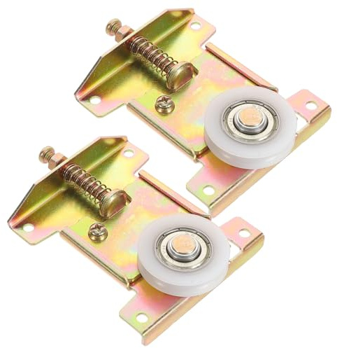Veemoon Lot de 2 Roulettes de Remplacement Concaves pour Porte Coulissante de Placard, Galets en Métal Robustes, Silencieux et Faciles à Installer, Adaptés aux Portes Lourdes