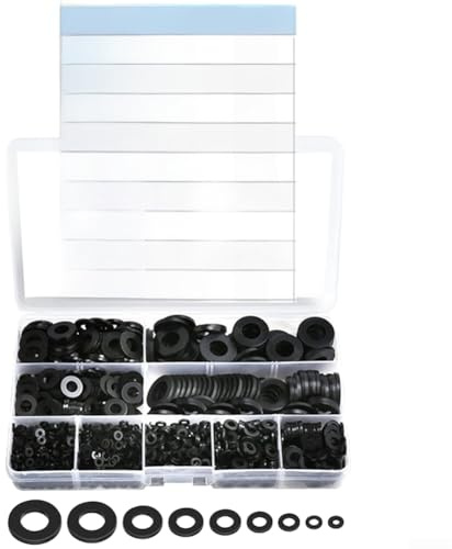 Dolvitrny Lot de 1200 rondelles plates en nylon pour fixations filetées M2 dans les projets de réparation et d'assemblage résistants à l'usure et à la chaleur