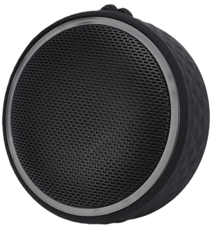 XUMIUZIY Kabelloser Duschlautsprecher, Wasserdichter IPX6 Bluetooth Lautsprecher mit Saugnapf, RGB Licht, 360°-Stereo Surround Sound, 1200 MAh Wiederaufladbar, 6 Stunden Spielzeit (Black)