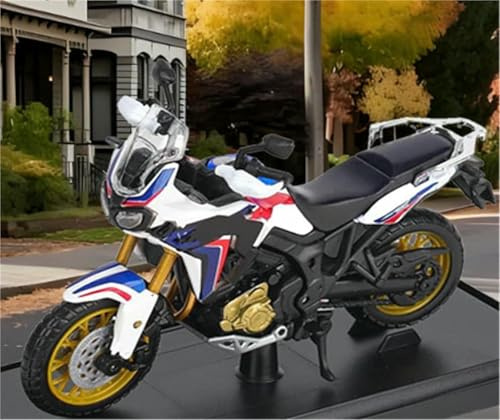 Leksaksmotorcykel Diecast Metal För Model 1/18 Collection Present till För Honda för Africa Twin DC(White)