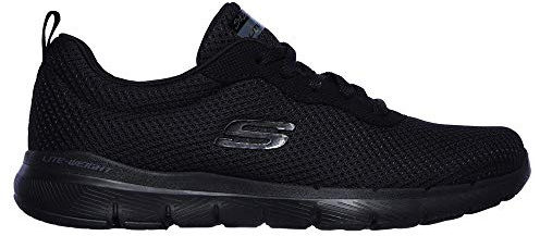 Skechers Flex Appeal 3.0 First Insight, Sneakers Mujer, Negro (Black Mesh Trim), 39 EU