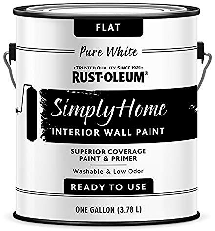 Rust-Oleum Simply Home Interior Wall Paint 332119 - Flat Pure White, 1 Gallon