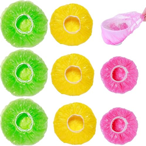 Mwellewm Bowl Covers Plastic Elastic Wrap for Food Storage Reusable Food Covers Saran Wrap Fresh Keeping Stretch Bags Bowl Covers for Bread Proofing for Family Outdoor Picnic Sourdough Baking(60)