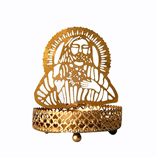 Portacandele religiose per decorazioni natalizie e per la casa, Alter cattolico per la casa, supporto per candele a croce per portacandele a forma di croce per regalo Gesù (confezione da 2)..