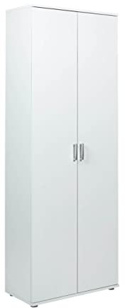 Inter Link – Mehrzweckschrank – Besenschrank – Putzschrank - Allzweckschrank – Haushaltsschrank – 2 Türen – 3 Böden – Breite:70cm - Tiefe:34cm - Höhe:190cm – Arconati HHS – Weiß