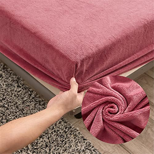 Chickw11 100% Polyester Velvet Spannbetttuch, Einfarbig Spannbetttuch Boxspringbett, Weiche Spannbettlaken Matratzenschoner für Bettw Sche, Steghöhe bis 25cm (Ocker,200x220x25cm)