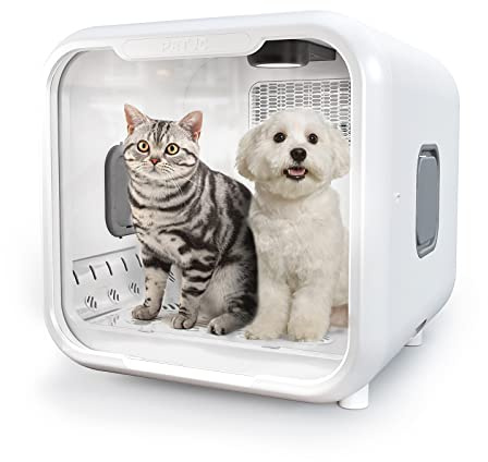PvEvTv Phon per Cani, Scatola Asciugatrice Automatica per Gatti e Cani di Piccola Taglia, Asciugacapelli Ultra Silenzioso da 71L con Controllo Intelligente della Temperatura e Asciugatura a 360°