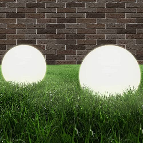 homiuse Set Lampade a LED Sferiche 2 pz 40 cm Luci Giardino Energia Solare Lampione Da Giardino Luci Solari Esterno Lampada Solare Da Esterno Lampione Solare Led Esterno in PMMA
