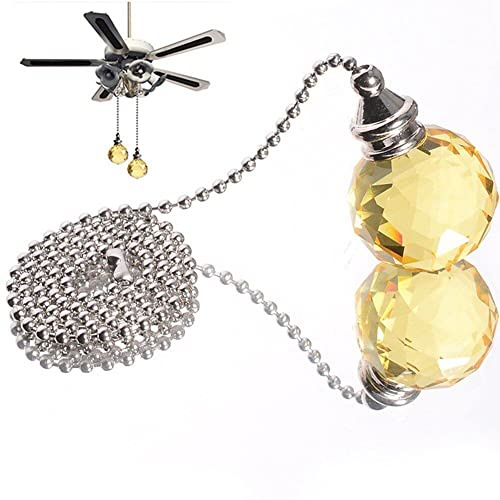 Sanfly Light Pull Chain Pull Cord Handle Chain Extension Beaded Clear Crystal Pull Chain Extension for Fan Chain Bathroom Toilet Light