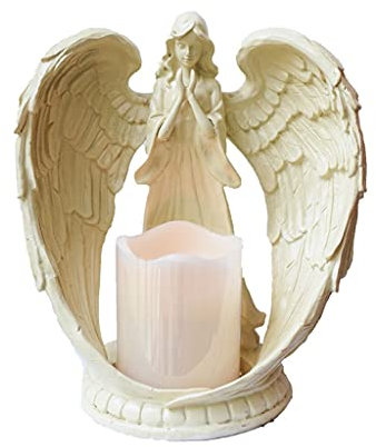 Kerzenhalterhalter Retro Engel Girl Wings Harz Kerzenhalter Dekoration Home Desktop Dekoration Wohnzimmer Schlafzimmer Dekoration Senden LED Electronic Kerze Kandelaber
