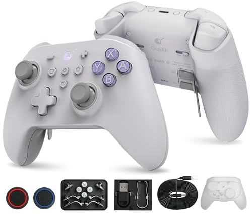 [Sin Deriva] GuliKit KK3 Max Controlador Bluetooth, Kingkong 3 Max Controlador Inalámbrico para Switch/Switch OLED, Joystick/Disparadores Efecto Hall, Maglev/rotor/vibración HD, Adaptador Hyperlink