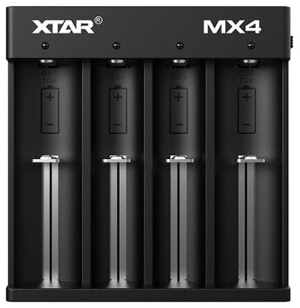 XTAR MX4 18650 Ladegerät - Schnell, sicher, vielseitig: Lithium, LiFePO4, NI-MH - 21700 USB C Ladegerät - Effizientes Laden für alle Batterietypen