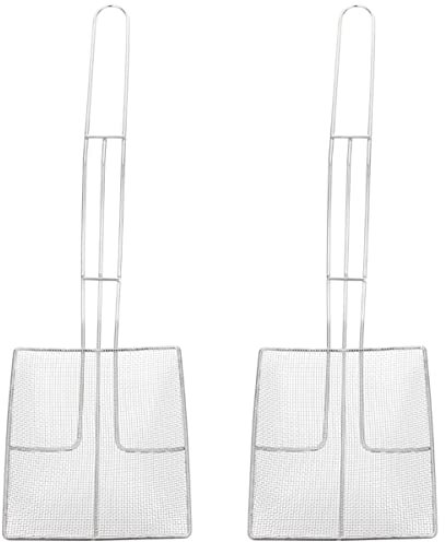 OQHAIR 2 uds Cocina de Sopa Práctico Filtro de Metal de Fideos Largos Colador de Plata Cuchara Reforzada Cucharas de Grasa Hornear Conveniente Escoria Fina Tamiz Profundo Espagueti Drenaj