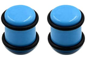 Bcughia Acryl Flesh Tunnel 2.5mm Ear Plugs Tunnel Blau Zylinder Ohr Tunnel Set, 2 Stück