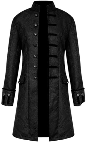 AJGEGJE steampunk för män, viktoriansk medeltida frack | Vuxen gotisk retro kappa för karneval party cosplay kostymer