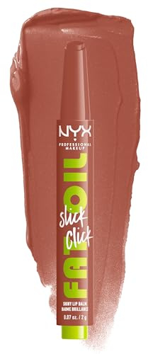 NYX Professional Makeup Pflegender Lippenstift für maximale Farbe, Pflege und Feuchtigkeit, Mit Avocado, Himbeeröl und Moltebeereöl, Vegane Formel, Fat Oil Slick Click, Verified
