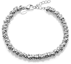 Armband für Damen und Herren aus poliertem Edelstahl mit geflochtenen Ringen und Knoten – verstellbar 17,5 + 3 cm – elegantes und hypoallergenes Armband – Symbol der Verbindung und Verbindung