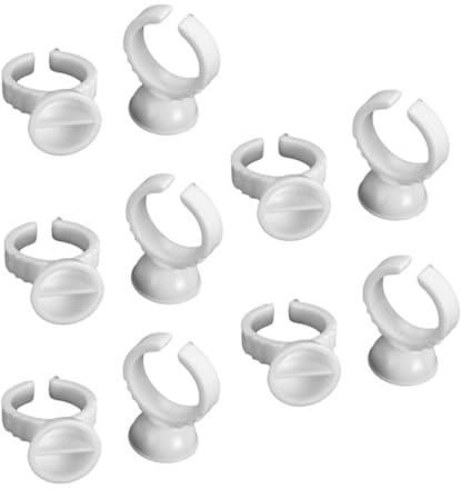 KAILIKETIY 100 Anillos de Desechables de Abs Tamaño S con Separación, Soporte para Contenedor de Pigmentos Fácil de Limpiar para Aplicación de Pestañas