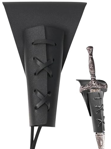 Cintura porta pugnale con lacci, stile medievale, con spada, rana, fondina regolabile in pelle per costume cosplay, accessorio per cintura e accessori rinascimentali