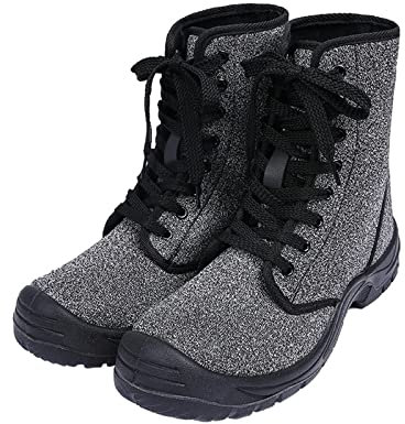 KONGMM Schnittschutzhandschuhe Sicherheitsarbeitsschuhe Herrenstiefel wasserdichte Anti-Kollisions-Anti-Stab-Qualität Army Tactical Boots(45)