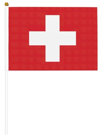 Bandiera a mano con stampa bandiera svizzera, leggera, ideale per eventi e decorazioni, adatta per un'ampia varietà di usi