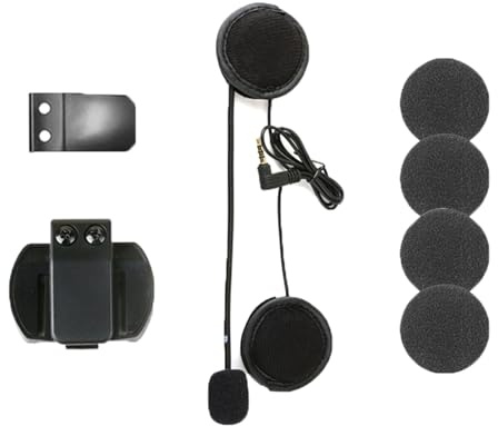 Qcbuegof Juego de accesorios de intercomunicación para motocicleta con altavoces estéreo e interfaces de sonido de 3,5 mm, auriculares ergonómicos adecuados para conducción de larga distancia