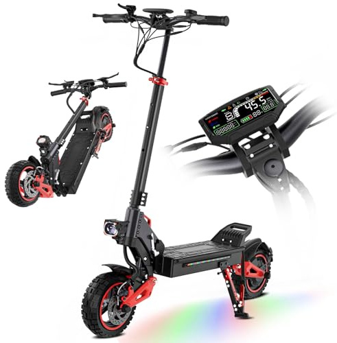 16OOW Patinete Electrico Adultos Plegable E-Scooter - 45-55km Autonomía, 10.5 Neumáticos Todo Terreno Patinetes Eléctricos Todoterreno, IPX5,Doble Frenos & Suspensión Carga 150 kg
