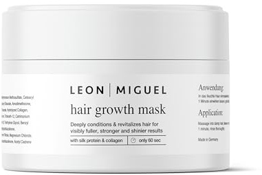 Leon Miguel Hair Growth Mask mit Seidenprotein & Kollagen – Intensiv pflegende Haarmaske für kräftigeres, volleres & glänzendes Haar – Made in Germany – 200 ml
